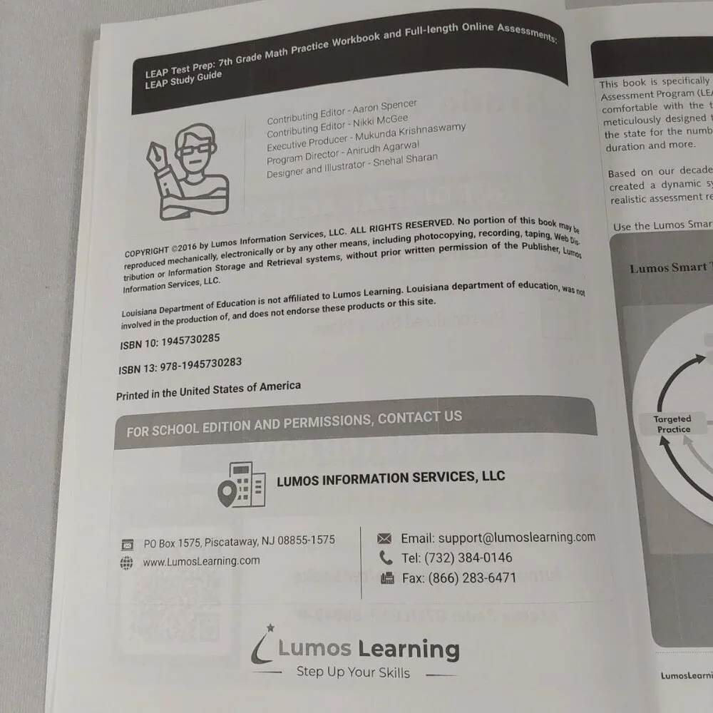 NEW Lumos Learning 2025 Louisiana LEAP Test 7th Grade Practice Books